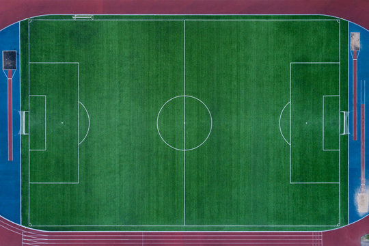 Top aerial view of an opened stadium
