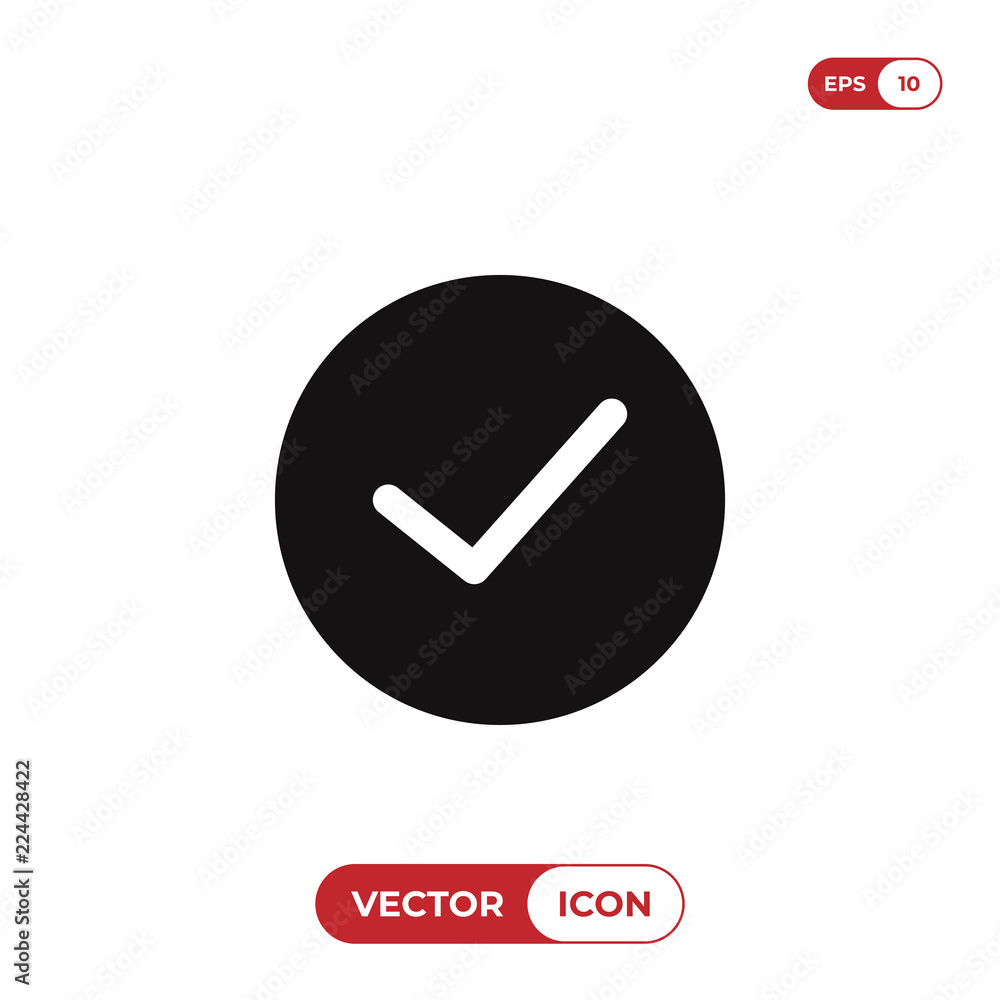 Poster checked button vector icon