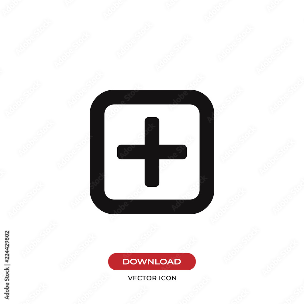 Poster add button vector icon