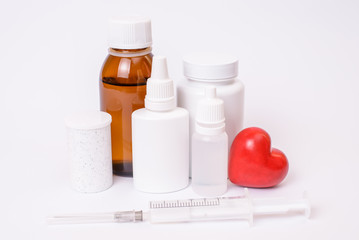 Cure remedy unhealthy take clinical pattern template thin concept. Close up photo of many...