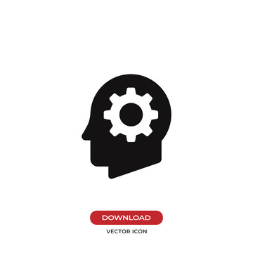 Cog In Head Vector Icon