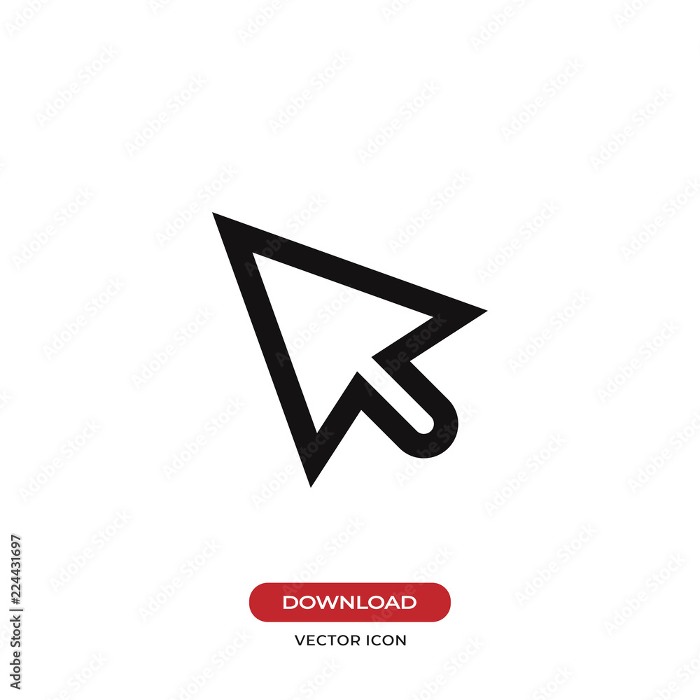Poster cursor vector icon. mouse, pointer, click symbol