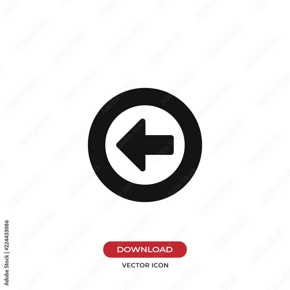 Poster left arrow button vector icon