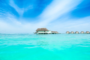 Overwater bungalow in the Indian Ocean