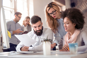 Business people working in office