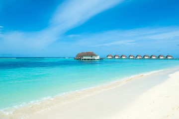 Overwater bungalow in the Indian Ocean