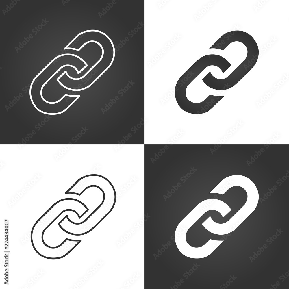 Poster link icon set. hyperlink chain symbol. simple icon. vector illustration isolated.