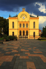 Exterior of traditional jewish synagogue in Hungary, Pecs
