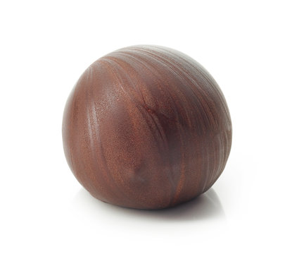 chocolate ball on a white background