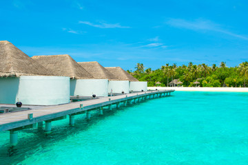 Overwater bungalow in the Indian Ocean