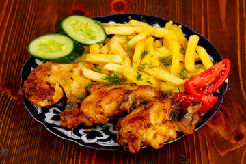 Roasted chicken leg