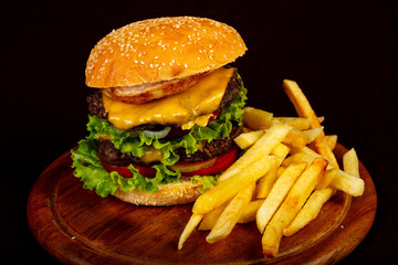 Homemade burher with potato