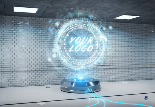 Colorful Logo Projector Mockup