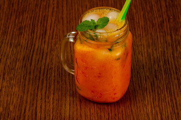 Homemade lemonade with strawberry