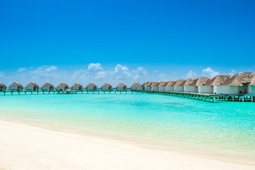 Overwater bungalow in the Indian Ocean