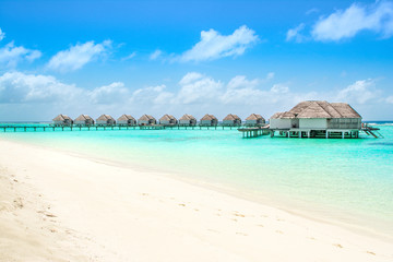 Overwater bungalow in the Indian Ocean