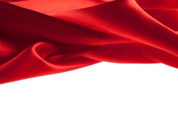 Red Silk Isolated on White