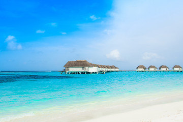 Overwater bungalow in the Indian Ocean