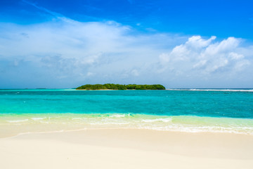 Beautiful sandy beach in uninhabited island