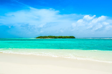 Beautiful sandy beach in uninhabited island