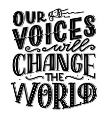 Your voice matters quote lettering. Calligraphy inspiration graphic design typography element. Hand written postcard. Cute simple vector sign hand drawn style. Textile print