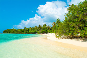 Beautiful sandy beach in uninhabited island