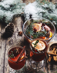 Fototapeta na wymiar mulled wine for Christmas and festive period