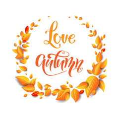 Wreath Beautiful fall leaves