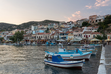 Fototapeta na wymiar Small boats in Samos
