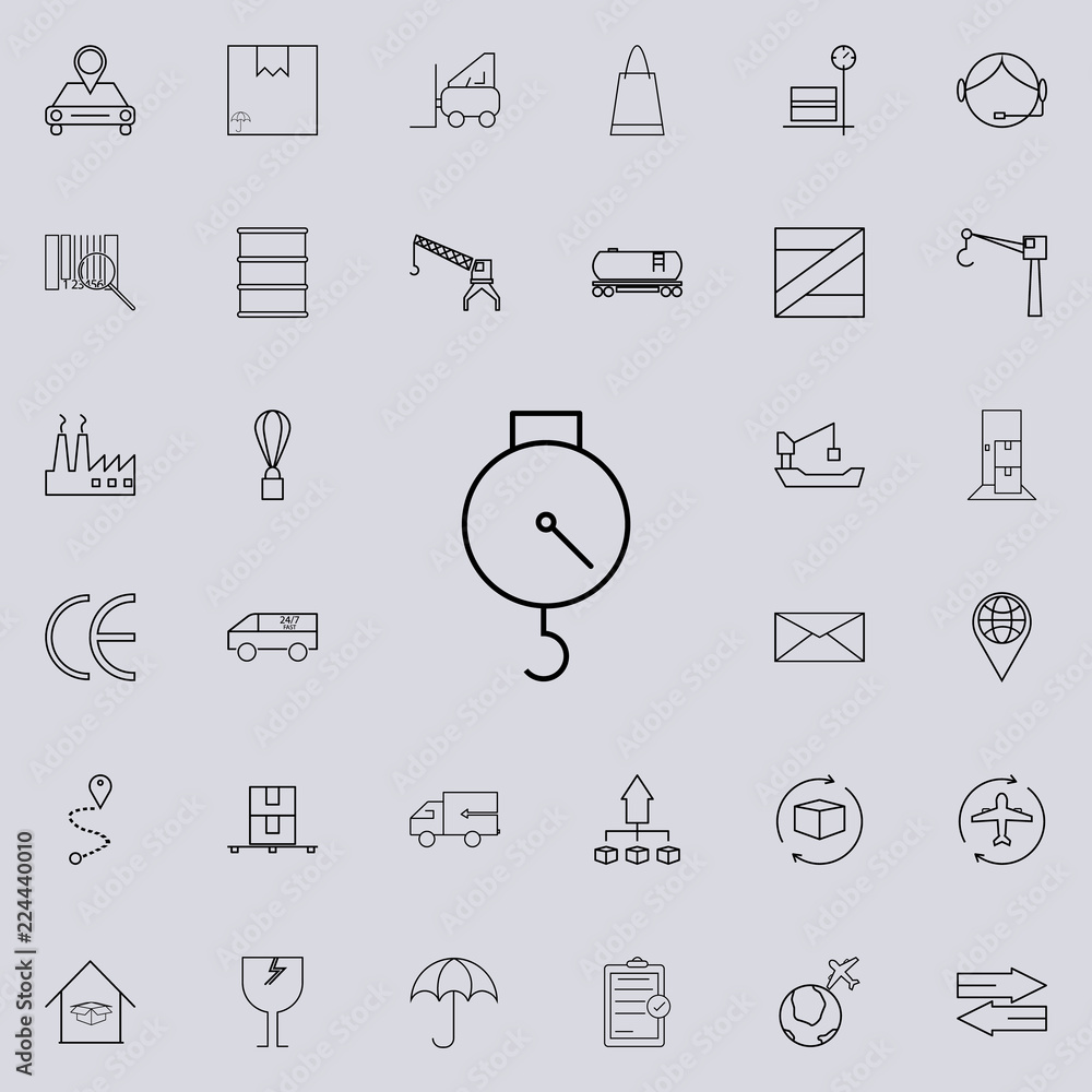 Poster spring scale icon. logistics icons universal set for web and mobile