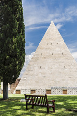 Pyramid of Cestius in Rome, Italy