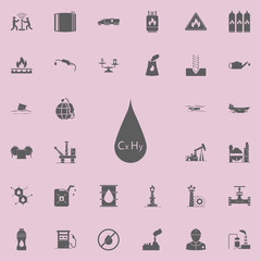 the formula of gasoline in a drop icon. Oil icons universal set for web and mobile