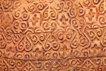 Ancient terracotta pottery pattern closeup