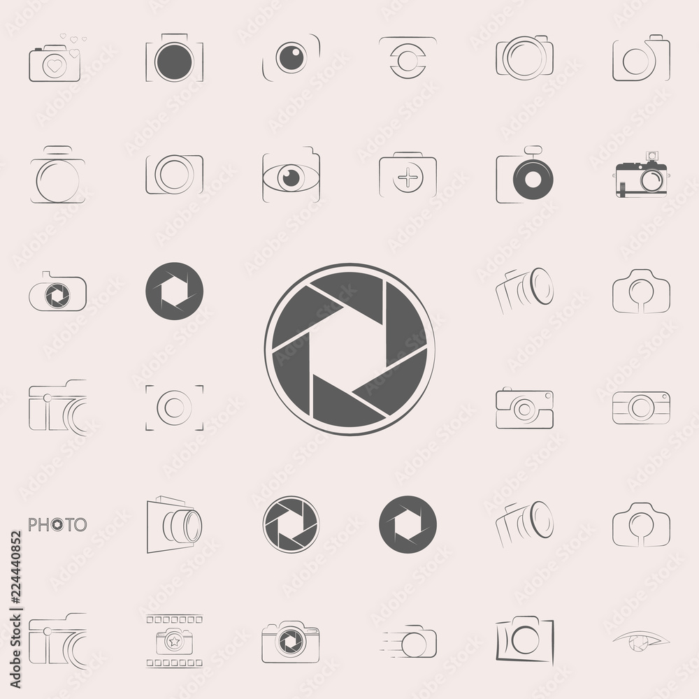 Poster camera focus icon. photo icons universal set for web and mobile