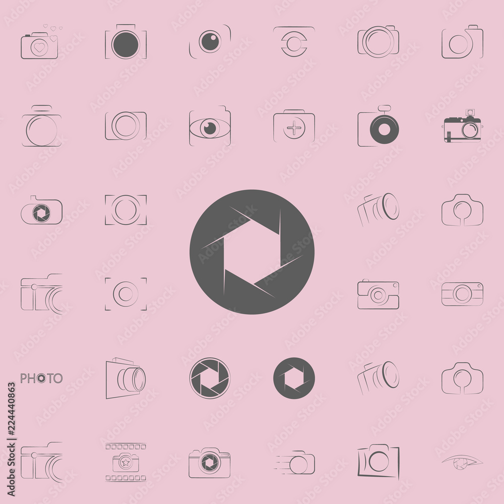Poster camera focus icon. photo icons universal set for web and mobile