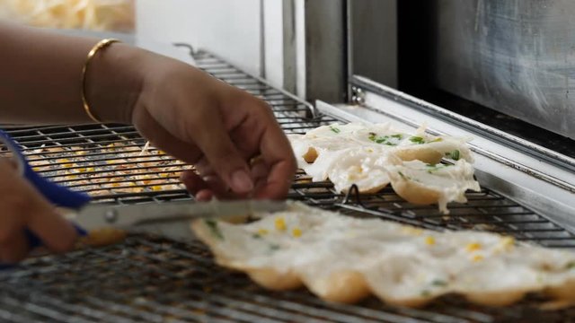 Khanom Khrok, tasty thai traditional popular sweets dessert. 