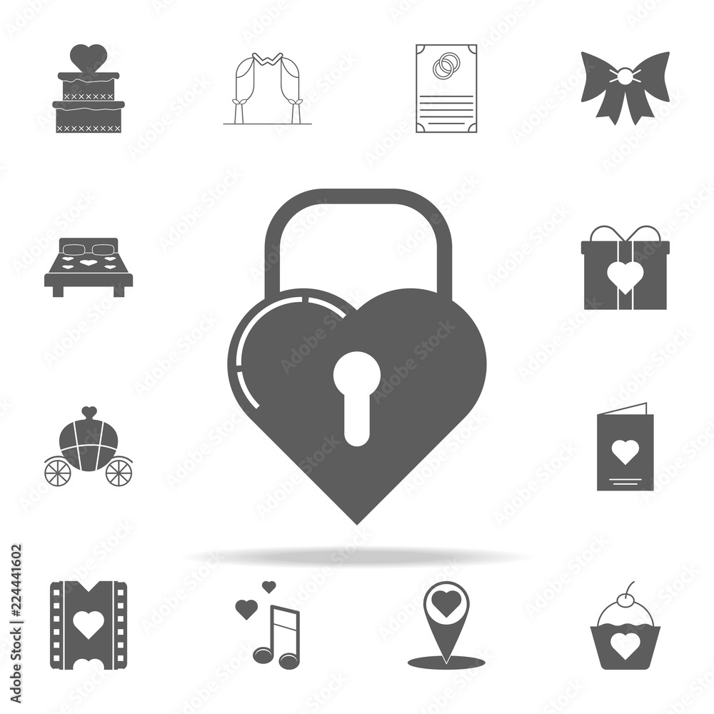 Poster castle in the shape of a heart icon. romance icons universal set for web and mobile