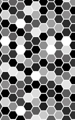 White honeycomb with a gradient color. Isometric geometry. 3D illustration