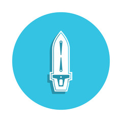 ship icon in badge style. One of Ships collection icon can be used for UI, UX