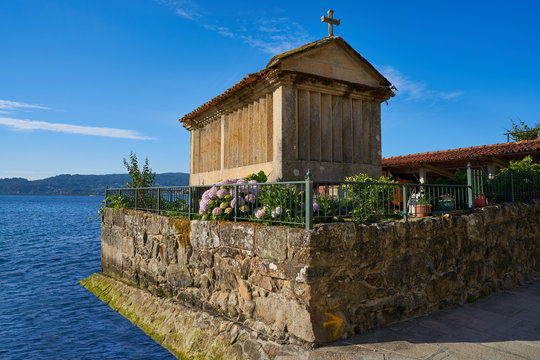 Horreo in Combarro village Pontevedra Galicia Spain