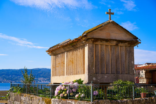 Horreo in Combarro village Pontevedra Galicia Spain
