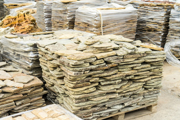 Sale of natural stone for cladding and construction.