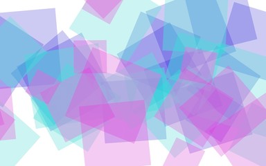 Obraz premium Multicolored translucent squares on white background. Red tones. 3D illustration