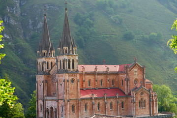 Fototapeta na wymiar Covadonga Catholic sanctuary Basilica Asturias