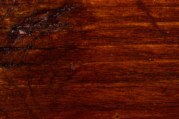 dark weathered teak wood with copper, close up