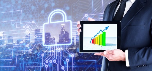 Digital lock icon  concept