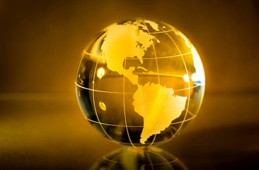 Glass Yellow Globe