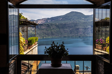Framed view of Lake Albano (Lazio, Italy)