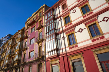 Obraz premium Gijon facades of Asturias in Spain