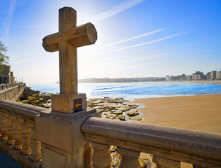 Gijon playa San Lorenzo beach Asturias Spain